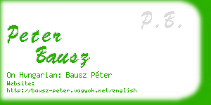 peter bausz business card